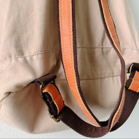 【SOLD】Korean Vintage khkai canvas Backpack - Picture 7 of 9
